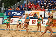 Deutsch: Beachhandball Europameisterschaften 2019 (Beach handball Euro); Tag 6: 7. Juli 2019 – Frauenfinale, Dänemark-Ungarn 2:0 (18:12, 23:22) English: Beach handball Euro; Day 6: 7 July 2019 – Women's Final – Denmark-Hungary 2:0 (18:12, 23:22)