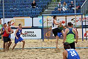 Deutsch: Beachhandball Europameisterschaften 2019 (Beach handball Euro); Tag 5: 6. Juli 2019 – Männer, Halbfinale, Dänemark-Ungarn 2:0 (19:16, 22:18) English: Beach handball Euro; Day 5: 6 July 2019 – Semifinal Men – Denmark-Ukraie 2:0 (19:16, 22:18)