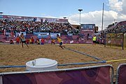 Deutsch: Beachhandball bei den Olympischen Jugendspielen 2018; Tag 7, 13. Oktober 2018; Jungen, Finale – Portugal-Spanien 1:2 English: Beach handball at the 2018 Summer Youth Olympics at 13 October 2018 – Boys Gold Medal Match – Portugal-Spain 1:2