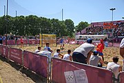 Deutsch: Beachhandball bei den Olympischen Jugendspielen 2018 in Buenos Aires; Tag 7, 13. Oktober 2018; Jungen, Halbfinale – Spanien-Kroatien 2:1 English: Beach handball at the 2018 Summer Youth Olympics in Buenos Aires at 13 October 2018 – Boys Semifinal – Spain-Croatia 2:1 Español: Handball de playa en los Juegos Olimpicos de la Juventud Buenos Aires 2018 en 13 de octubre de 2018 – Semifinales de chicos - España-Croacia 2:1