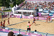 Deutsch: Beachhandball bei den Olympischen Jugendspielen 2018; Tag 3, 9. Oktober 2018; Mädchen, Vorrunde, Gruppe A - Chinese Taipei (Taiwan)-Mauritius 2:0 English: Beach handball at the 2018 Summer Youth Olympics at 9 October 2018 – Girls Preliminary Round Group A‎ – Chinese Taipei-Mauritius 2:0