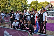 Deutsch: Beachhandball bei den Olympischen Jugendspielen 2018 in Buenos Aires; Tag 7, 13. Oktober 2018; Medaillenzeremonien English: Beach handball at the 2018 Summer Youth Olympics in Buenos Aires at 13 October 2018 – Medal Ceremonies Español: Handball de playa en los Juegos Olimpicos de la Juventud Buenos Aires 2018 en 13 de octubre de 2018 – Medalla Ceremonia