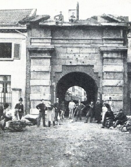 Berger Tor in Düsseldorf erbaut im Jahre 1620, Abbruch 1895