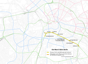 Route of the east-west S-Bahn