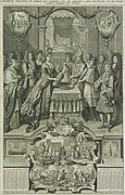 Segunda imaxe do nacemento de Luís no almanaque francés (1708)