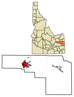 Bonneville County Idaho Incorporated and Unincorporated areas Idaho Falls Highlighted 1639700.svg