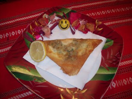 Brik, a deep-fried pastry.