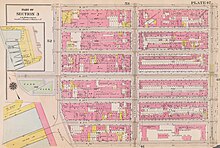 A 1916 map of Chelsea showing Thomas F. Smith Park, labeled as "PARK". Bromley Manhattan Plate 047 publ. 1916.jpg