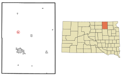 Posizione nella contea di Brown e nello stato del South Dakota