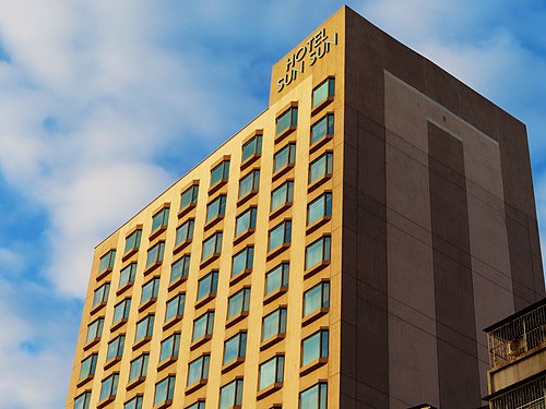 Building of hotel under blue sky in Macau