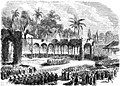 La célébration de la fête de la reine Isabella II d'Espagne à Saïgon, L'illustration le 17 Jan 1863.