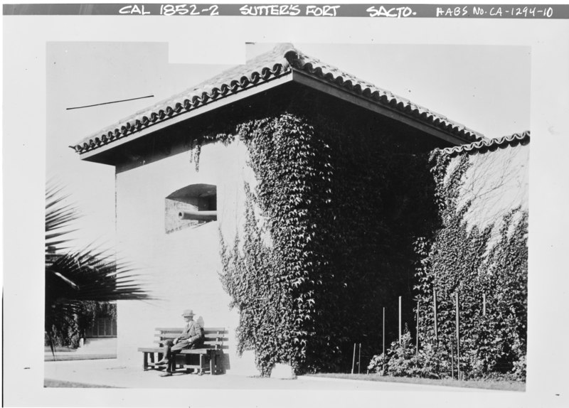 File:CLOSEUP OF SOUTHEAST BASTION Photographer unknown, Date unknown - Sutter's Fort, L and Twenty-Seventh Streets, Sacramento, Sacramento County, CA HABS CAL,34-SAC,57-10.tif