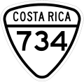 Road shield of Costa Rica National Tertiary Route 734