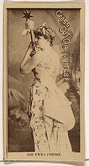 Thumbnail for File:Card Number 260, Emma Corson, from the Actors and Actresses series (N145-2) issued by Duke Sons &amp; Co. to promote Cross Cut Cigarettes MET DP866225.jpg