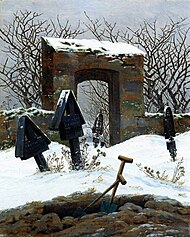 Caspar David Friedrich - Graveyard under Snow - Museum der bildenden Künste.jpg