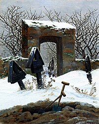 Caspar David Friedrich: Graveyard under Snow
