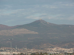 The Chortiatis seen from Thessaloniki Airport.