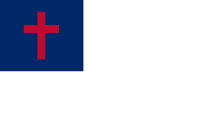 blue white flag with cross