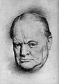 Winston Churchill, drawing by Lyn Ott in 1942 (age 17)