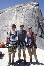 hikers wearing climbing harnesses