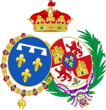 Arms of alliance of Infanta Luisa Fernanda and her husband