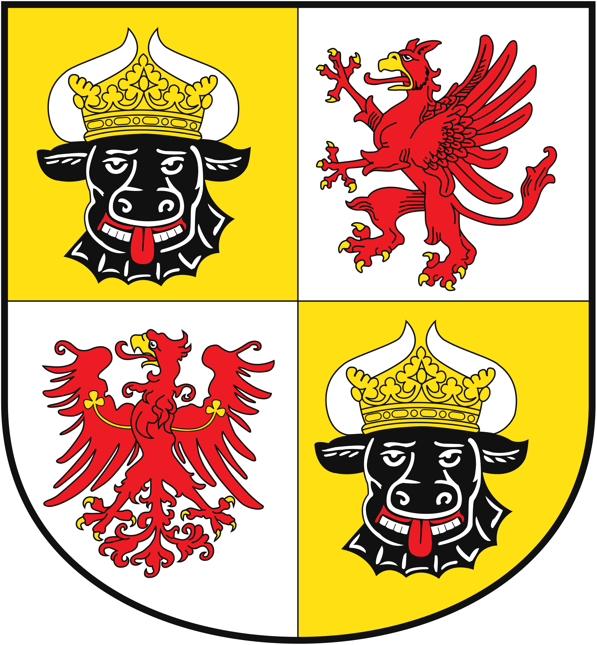 Datei Coat Of Arms Of Mecklenburg Western Pomerania Great Svg Wikipedia