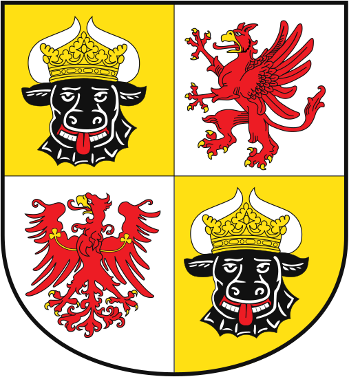 صورة:Coat of arms of Mecklenburg-Western Pomerania (great).svg