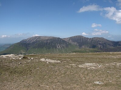 Looking north-west from the summit to the Coledale Fells. Coledale Fells from Robinson.jpg