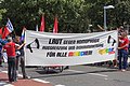 * Nomination Cologne, Germany: Supporters of queer DieLinke (a group within the german left wing Party Die Linke) at Cologne Pride Parade 2014 --Cccefalon 01:22, 17 February 2015 (UTC) * Promotion Good quality. --Hubertl 01:27, 17 February 2015 (UTC)