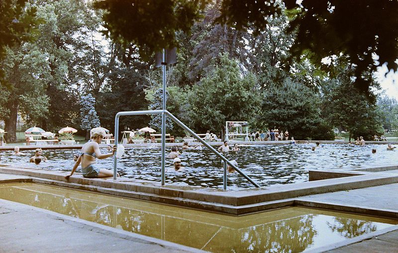 File:Colorful, beach, bathing suit, sunshades Fortepan 22037.jpg