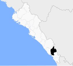 Location o the municipality in Sinaloa