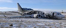 The wreckage of Continental Airlines Flight 1404 Continental Airlines Flight 1404 wreckage3.jpg
