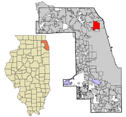 Cook County Illinois incorporated and unincorporated areas Skokie highlighted.svg