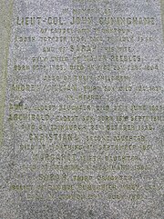 The gravestone of the Cuninghames of Cadel and Thontoun Cuninghamegrave2.JPG