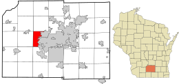 Lage in Dane County und im Bundesstaat Wisconsin.