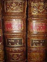 Quarta edizione in due volumi del Dictionnaire (1768).