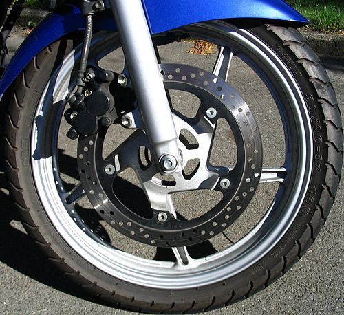 Disc brake on a motorcycle