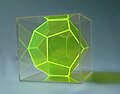 Set of Platonic solids; neon in clear