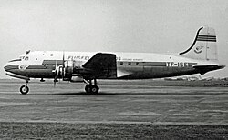 Le premier Douglas DC-4 de Flugfélag Islands à Heathrow en 1953.