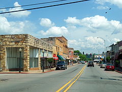 Downtown Ozark, AR on US Route 64/Hwy. 23 facing east. May 2013