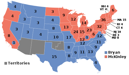 1896 electoral vote results