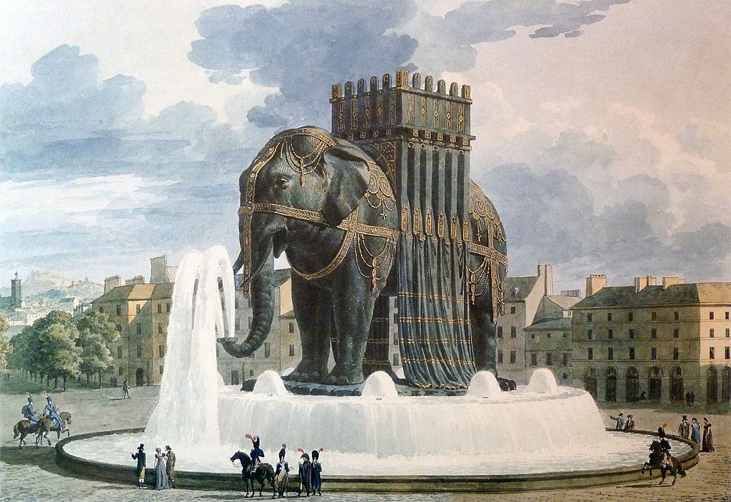 Elephant de la Bastille aquarelle de Jean Alavoine.jpg