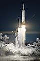 Rendering of a Falcon Heavy launching with Dragon 2