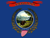  The old Indiana state flag from the late 19th century, utilizing the seal of Indiana.