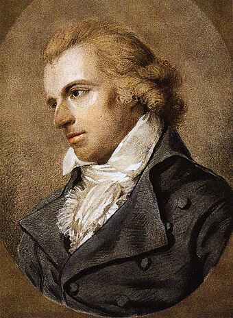 Portrait of Friedrich Schiller by Ludovike Simanowiz.  His golden locks of hair inspired a popular name for the pastry.