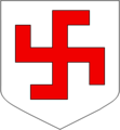 Een verkort hakenkruis met verkorte armen, ook mannerheimkruis genoemd. Is gebaseerd op de Oud-Scandinavische Fylfot.