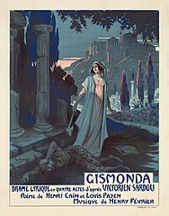 Image 37Gismonda poster, by Georges Rochegrosse (restored by Adam Cuerden) (from Wikipedia:Featured pictures/Culture, entertainment, and lifestyle/Theatre)