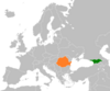 Location map for Georgia (country) and Romania.