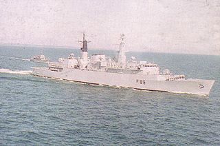 HMS <i>Battleaxe</i> (F89) 1980 Type 22 or Broadsword-class frigate of the Royal Navy