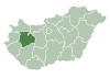 Karte von Ungarn mit Hervorhebung des Landkreises Veszprém